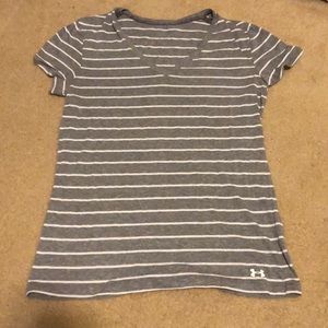 Under Armour Medium Gray and White T-Shirt